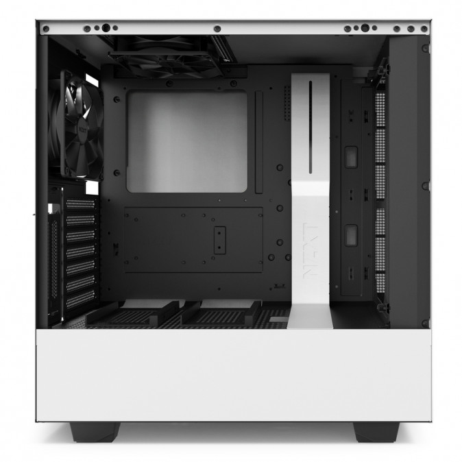 NZXT H500I Fekete-Fehér (Táp nélküli) ablakos ATX ház PC