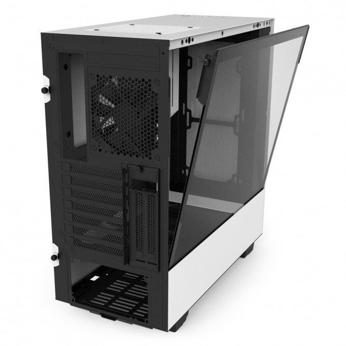 NZXT H500I Fekete-Fehér (Táp nélküli) ablakos ATX ház PC