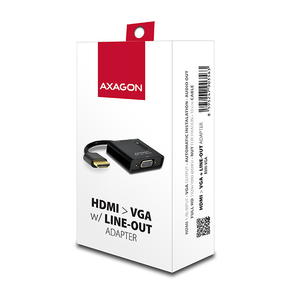Axagon RVH-VGA HDMI - VGA + audio out adapter PC