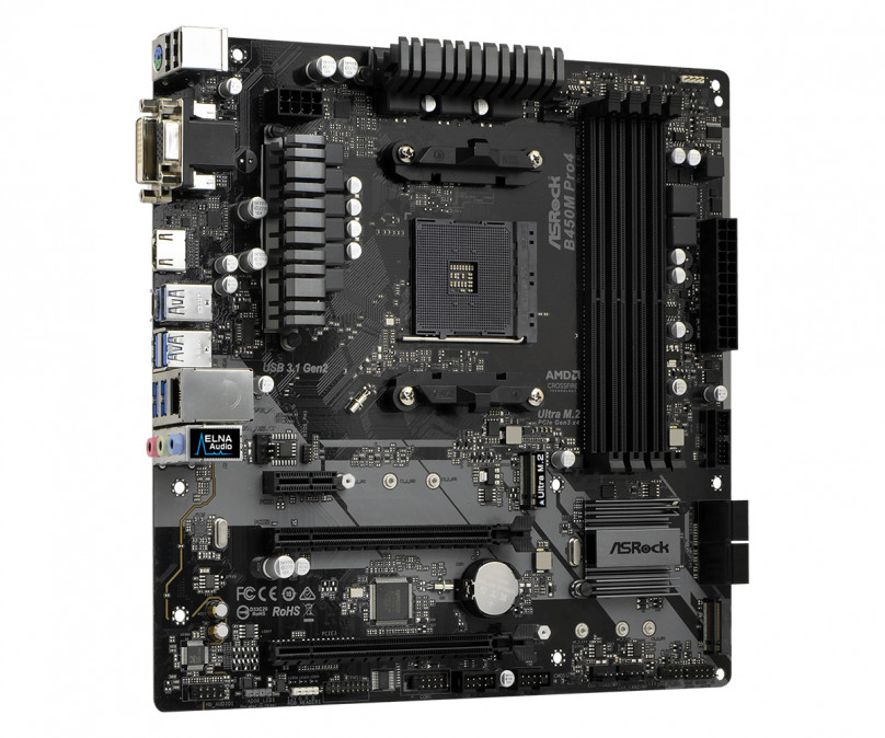 ASRock B450M PRO4 AMD B450 SocketAM4 mATX alaplap (90-MXB8F0-A0UAYZ) PC