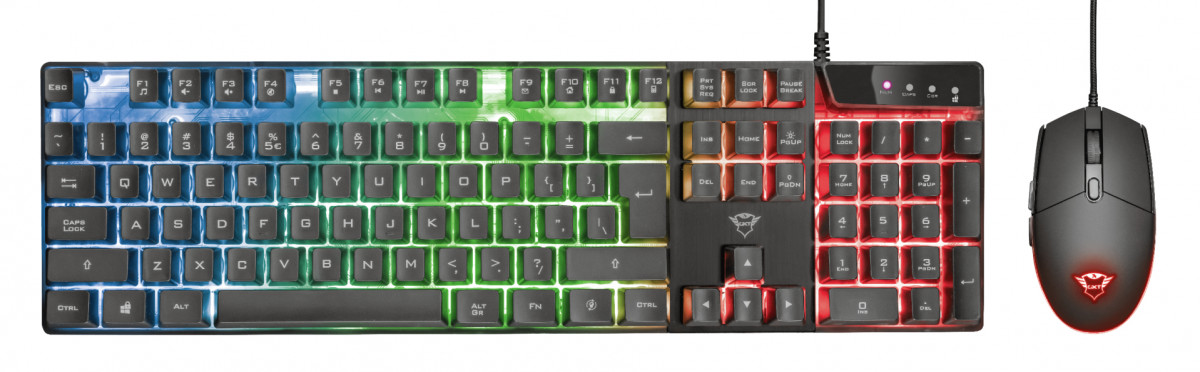 Trust GXT 838 Azor fekete HUN egér+billentyűzet PC
