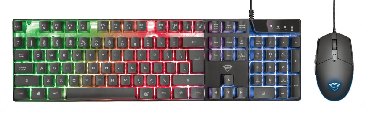 Trust GXT 838 Azor fekete HUN egér+billentyűzet PC