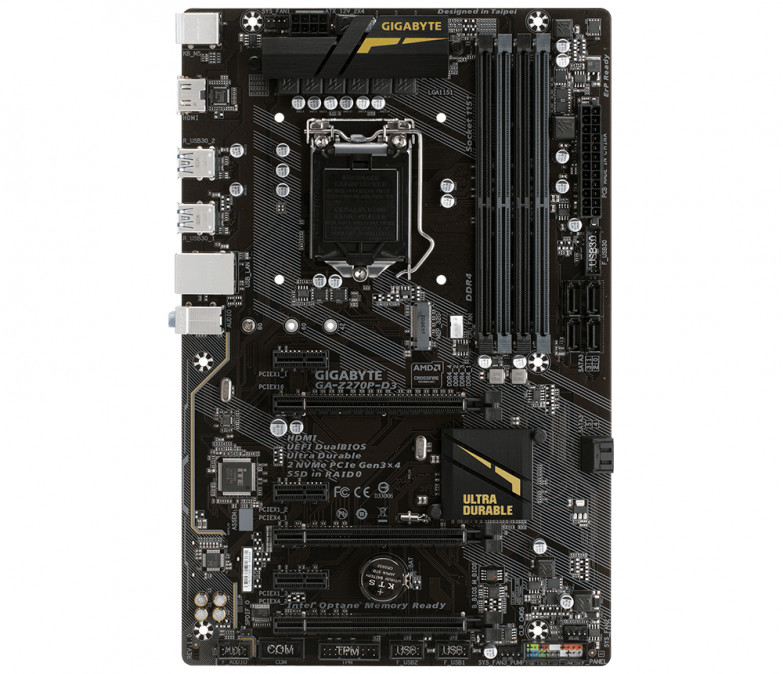 Gigabyte Alaplap - Intel Z270P D3 S1151 (Z270, 4xDDR4 3866MHz, 3xPCI-E, 1xGBE LAN, 6xSATA3, RAID, 6xUSB2.0, 6xUSB3.1) PC