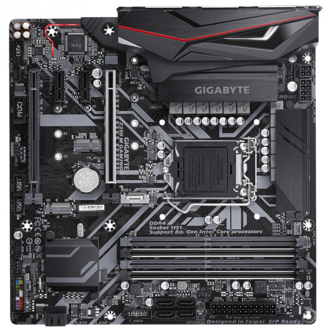 Gigabyte Alaplap - Intel Z390 M GAMING S1151 (Z390, 4xDDR4 4266MHz, 2xPCI-E, 1xGBE LAN, 6xSATA3, M.2, RAID, 7xUSB3.1) PC