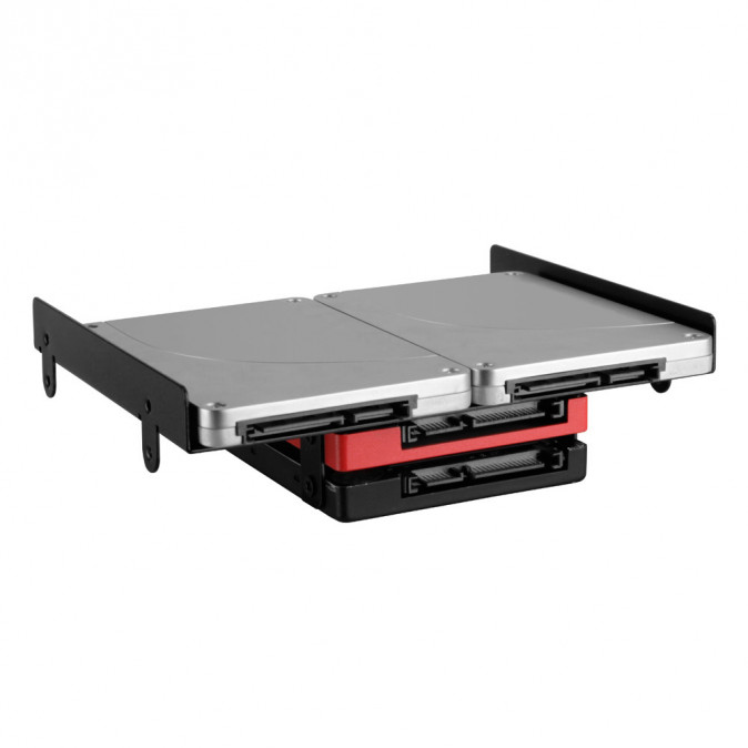 Sharkoon Beépíto Keret - 5.25" BayExtension Black (4x 2.5", vagy  1x 3.5" és 2x 2.5" HDD/SSD számára; 5,25" helyre) TV