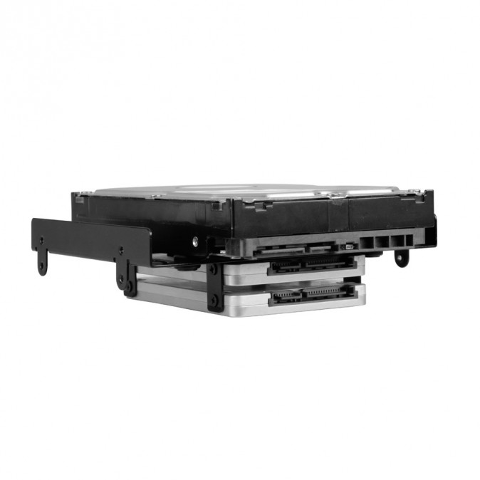 Sharkoon Beépíto Keret - 5.25" BayExtension Black (4x 2.5", vagy  1x 3.5" és 2x 2.5" HDD/SSD számára; 5,25" helyre) TV