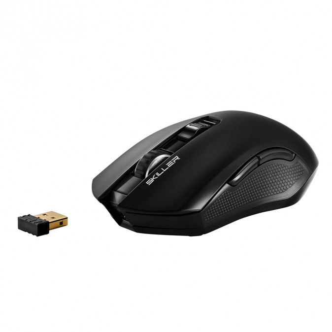 Sharkoon Vezeték nélküli Gamer Egér - Skiller SGM3 (vezeték nélküli, 7 gomb, optikai; 600-6000 DPI, RGB, fekete) PC