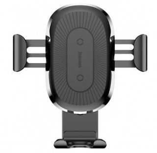 Baseus Gravity Qi 4-6,5" vezeték nélküli szellőzőrácsba rögzíthető fekete autós telefon tartó Mobil