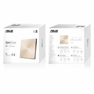 Asus ZenDrive ODD Külső - SDRW-08U9M-U (USB Type-C, USB tápellátás, DVD Író, Ultravékony, Arany) PC