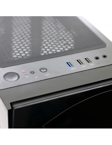 Spirit of Gamer Számítógépház - GHOST ONE (fekete, ablakos, 2x12cm ventilátor, ATX, mATX, 2xUSB3.0, 1xUSB2.0) PC
