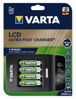 Varta LCD Ultra Fast Charger/4db AA 2100mAh akku/akku töltő PC