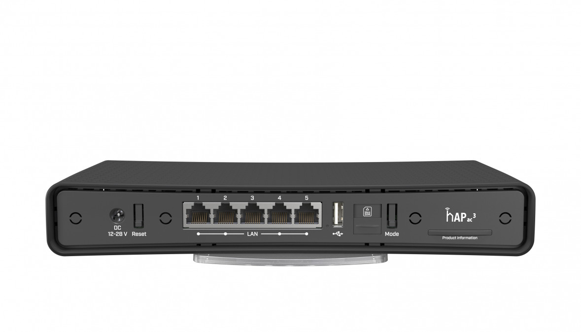 MikroTik hAP ac3 LTE6 kit 5xGbE LAN 1xSIM slot 802.11ac Dual-Band Vezeték nélküli LTE router PC