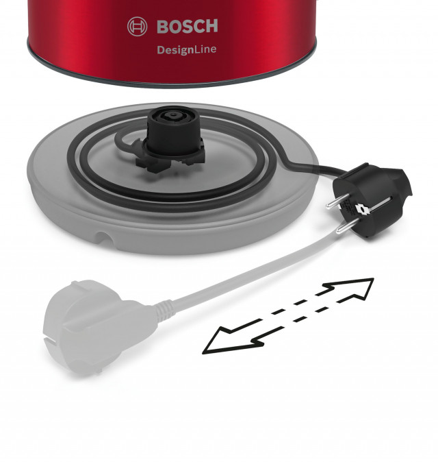 Bosch TWK3P424 DesignLine piros-fekete vízforraló Otthon