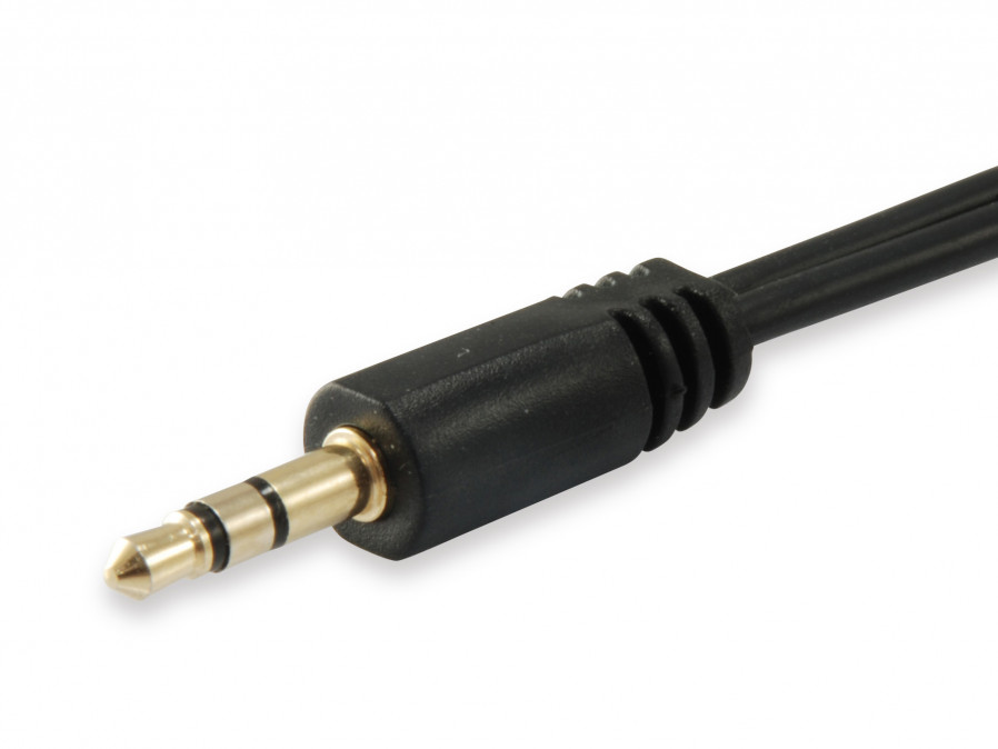 Equip kábel - 147941 (Audio elosztó, 3,5mm Jack, 2x 3pin be, 1x 3pin ki, fekete, 13cm) PC