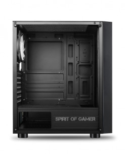 Spirit of Gamer Számítógépház - GHOST III (fekete, ablakos, 8x12cm ventilátor, ATX, mATX, 2xUSB3.0, 1xUSB2.0) PC