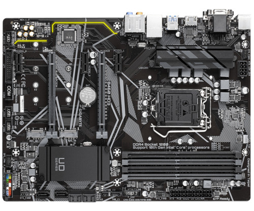 Gigabyte Alaplap - Intel B460 HD3 s1200 (B460, 4xDDR4 2933MHz, 6xSATA3, RAID, 2xM.2, 6xUSB2.0, 6xUSB3.2) PC