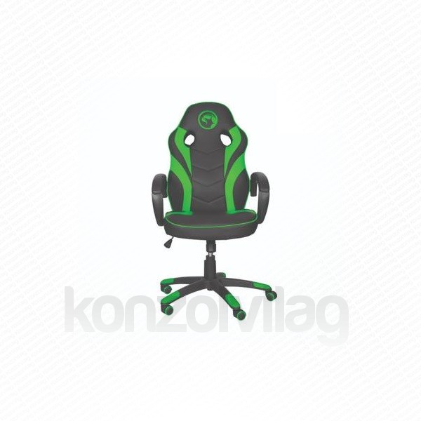 Marvo Gamer szék - CH-301 GN (állítható dőlés/magasság; fix kartámasz; PU; max.150kg-ig, fekete-zöld) PC