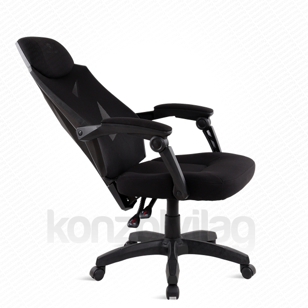 Spirit of Gamer szék - HELLCAT Black (állítható dőlés/magasság; szövet; max.120kg-ig, fekete) PC