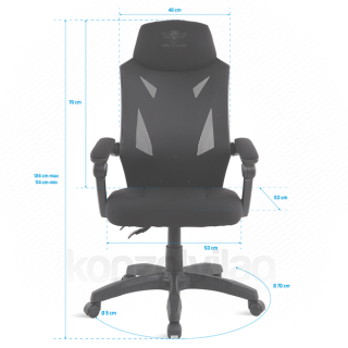 Spirit of Gamer szék - HELLCAT Black (állítható dőlés/magasság; szövet; max.120kg-ig, fekete) PC