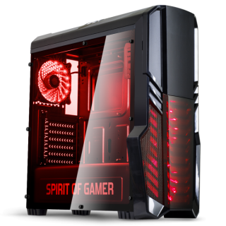 Spirit of Gamer Számítógépház - ROGUE 2 RGB (fekete, ablakos, 3x12cm ventilátor, ATX, mATX, 1xUSB3.0, 2xUSB2.0) PC