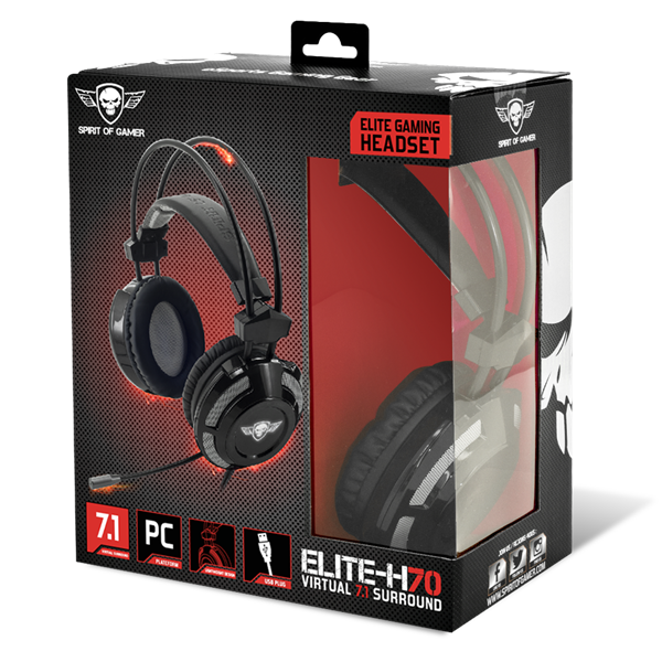 Spirit Of Gamer Elite H70 [USB, 7.1] - Fekete PC