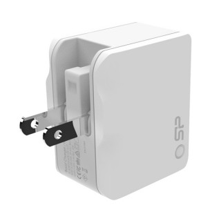 Silicon Power Telefon tölto - 3 féle hálózati csatlakozóval UK/EU/AU,  2db USB port (DC 5V 2.4A 12W max.) Tablet