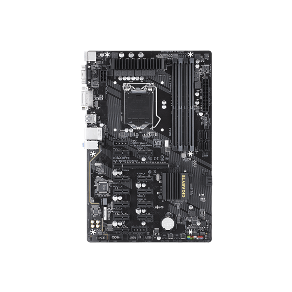 Gigabyte Alaplap - Intel GA-B250-FinTech S1151 (B250, 4xDDR4 2400MHz,PCI-E, 11xPCI, 6xSATA3, 6xUSB2.0, 6xUSB3.1) PC
