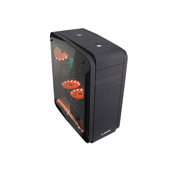Rampage Számítógépház - Mega (fekete; plexi; ATX; alsó táp; 1x120mm; Kártyaolvasó; 1xUSB3.0 + 2xUSB2.0, I/O; porszűrő) PC