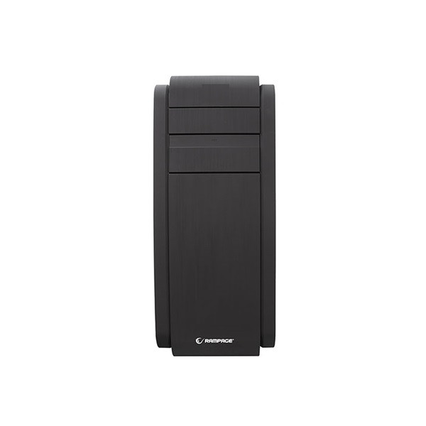 Rampage Számítógépház - Mega (fekete; plexi; ATX; alsó táp; 1x120mm; Kártyaolvasó; 1xUSB3.0 + 2xUSB2.0, I/O; porszűrő) PC