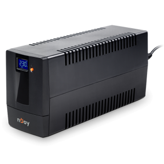 NJOY Szünetmentes  600VA - Horus Plus 600 (2 Schuko, line-interaktív, RJ11 védelem, USB, szoftver, LCD kijelző, fekete) PC