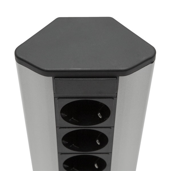 Delight sarok elosztó(20484), 4 db gyermekvédelemmel ellátott 230V aljza, 2db USB csatlakozó PC
