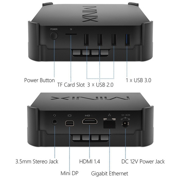 MINIX MiniPC - NEO Z83-4 PLUS (Intel X5-Z8350, 4GB, 64GB, Intel HD, Bluetooth, Wifi, konzol, Win10Pro 64bit) PC