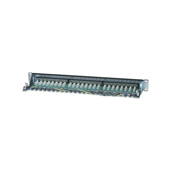 Manhattan Patch panel - CAT6 FTP árnyékolt patch panel, 24 portos, 1U,  Fekete PC