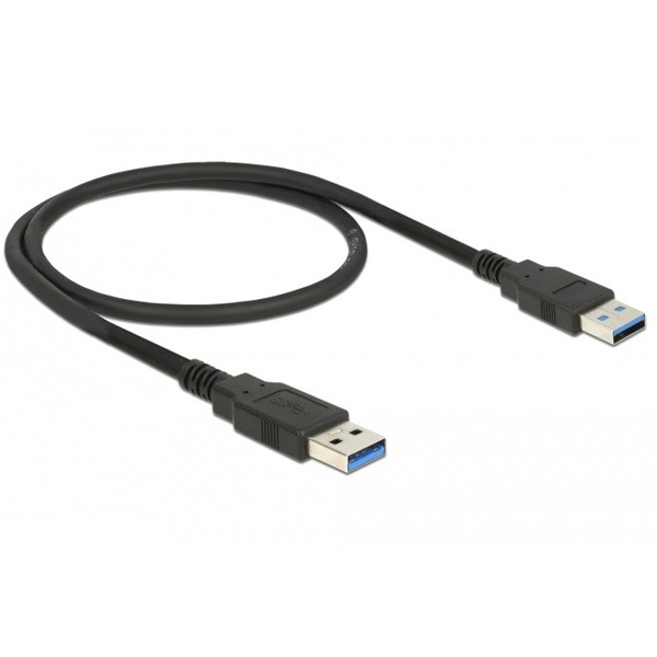 DeLock USB 2.0 Type-A male > USB 2.0 Type-A male 0,5m cable Black PC