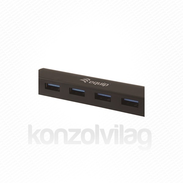 Equip-Life USB Hub - 128953 (4 Port, USB3.0, USB tápellátás, kompakt dizájn, fekete) PC