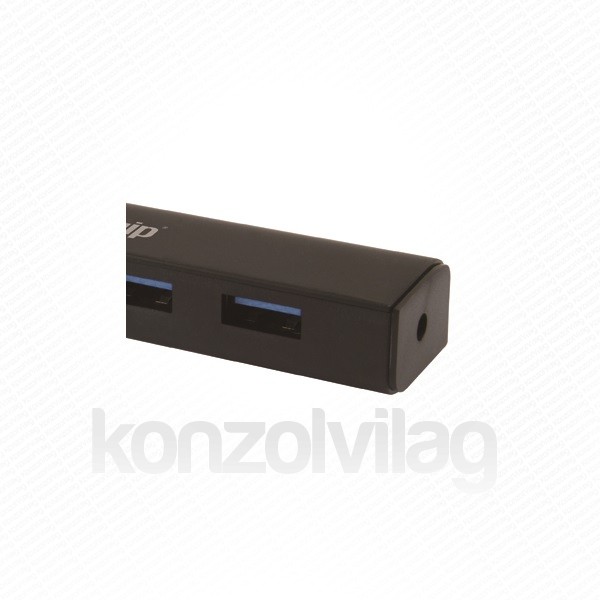 Equip-Life USB Hub - 128953 (4 Port, USB3.0, USB tápellátás, kompakt dizájn, fekete) PC