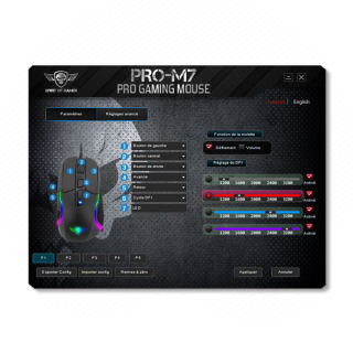 Spirit of Gamer Egér - PRO-M7 (Optikai, 4800DPI, 7 gomb, programozható RGB, harisnyázott kábel, fekete) PC