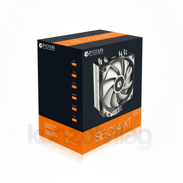 ID-Cooling CPU Cooler - SE-224-XT Basic (15,2-32,5dB; max. 129,39 m3/h; 4pin csatlakozó, 4 db heatpipe... PC