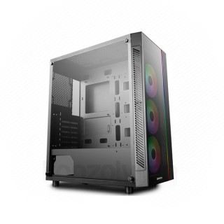 DeepCool Számítógépház - MATREXX 55 V3 ADD-RGB 3F (fekete, ablakos, 3x12cm ventilátor, ATX, mATX, 1xUSB3.0, 2x PC