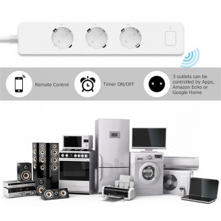 Woox Smart Home Okos Elosztó - R4056 (3*110-240V AC, 2x USB, túláram-érzékelő, túlfeszültség-védelem) Otthon