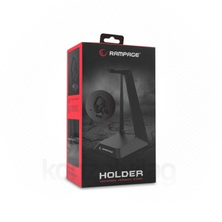 Rampage Fejhallgató állvány - RM-H19 HOLDER (fekete, műanyag) PC
