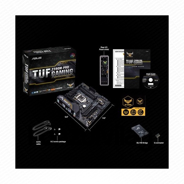 Asus Alaplap - Intel TUF Z390M-PRO GAMING s1151 (Z390, 4xDDR4 4266MHz, LAN, 6xSATA3, 2xM.2, RAID 4xUSB2.0, 9xUSB3.1) PC
