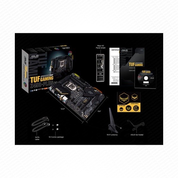 Asus Alaplap - Intel TUF GAMING Z490-PLUS (WI-FI) s1200 (Z490, 4xDDR4 4800MHz, 6xSATA3, 2xM.2, RAID, 2xUSB2.0, 8xUSB3.2) PC