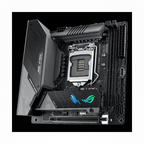 Asus Alaplap - Intel ROG STRIX Z490-I GAMING s1200 (Z490, 4xDDR4 4800MHz, 4xSATA3, 2xM.2, RAID, 4xUSB2.0, 9xUSB3.2) PC