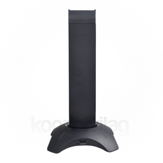 Rampage Fejhallgató állvány - RM-H66 GUARD (fekete, műanyag, USB HUB, Egérkábel tartó) PC