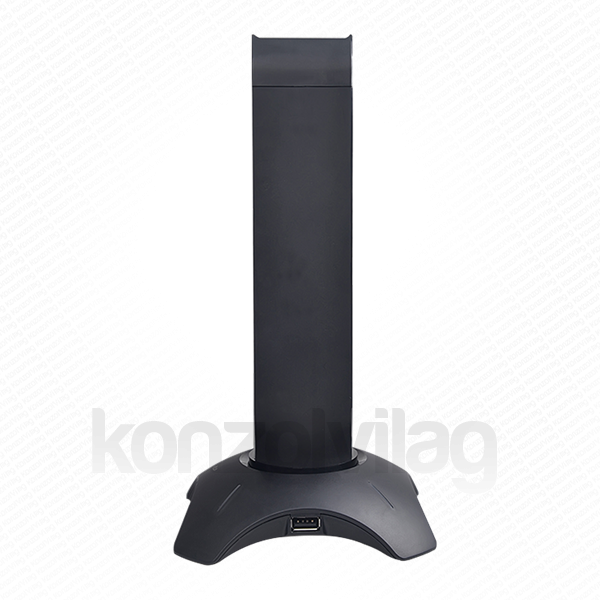 Rampage Fejhallgató állvány - RM-H66 GUARD (fekete, műanyag, USB HUB, Egérkábel tartó) PC