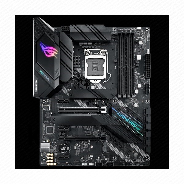 Asus Alaplap - Intel ROG STRIX B460-F GAMING s1200 (B460, 4xDDR4 2933MHz, 6xSATA3, RAID, 2x M.2, 5xUSB2.0, 9xUSB3.2) PC