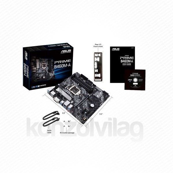 Asus Alaplap - Intel PRIME B460M-A s1200 (B460, 4xDDR4 2933MHz, 6xSATA3, RAID, 2x M.2, 6xUSB2.0, 6xUSB3.2) PC