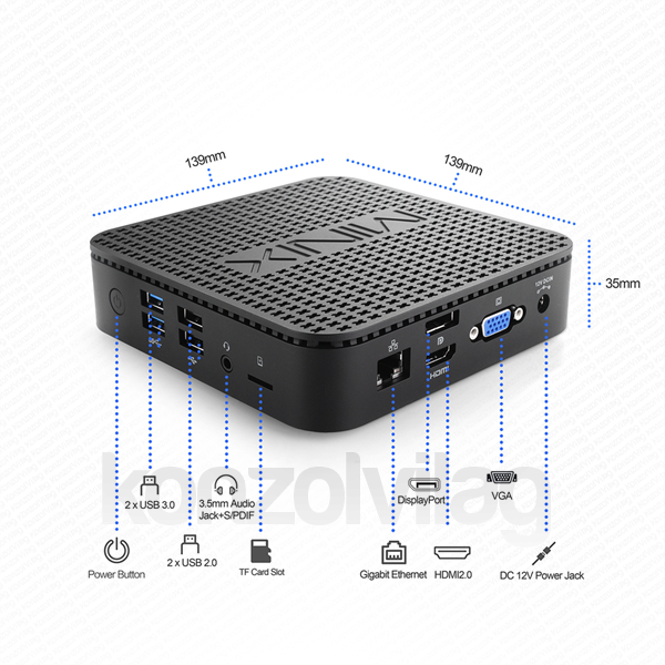 MINIX MiniPC - NEO G41V-4 (Intel Celeron N4100, 4GB, 64GB, Windows 10 Pro, HDMI2.0, DP, USB2.0x2, USB3.0x2) PC