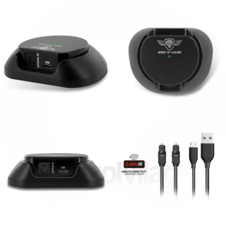 Spirit of Gamer Wireless Fejhallgató - MIC-XH1100 (MultiPlatform,7.1,mikrofon, hangerőszabályzó, nagy-párnás, fekete) PC